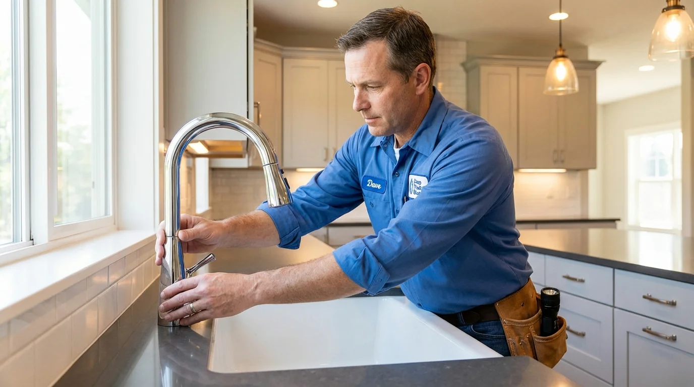 Kitchen faucet installation by Johns Plumbing LLC in Hinton